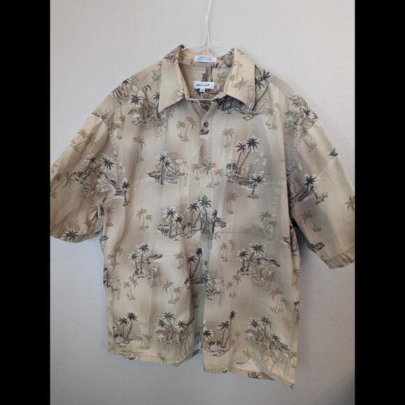 Pierre Cardin Mens Hawaiian button down short sleeve shirt size XL - Picture 1 of 5